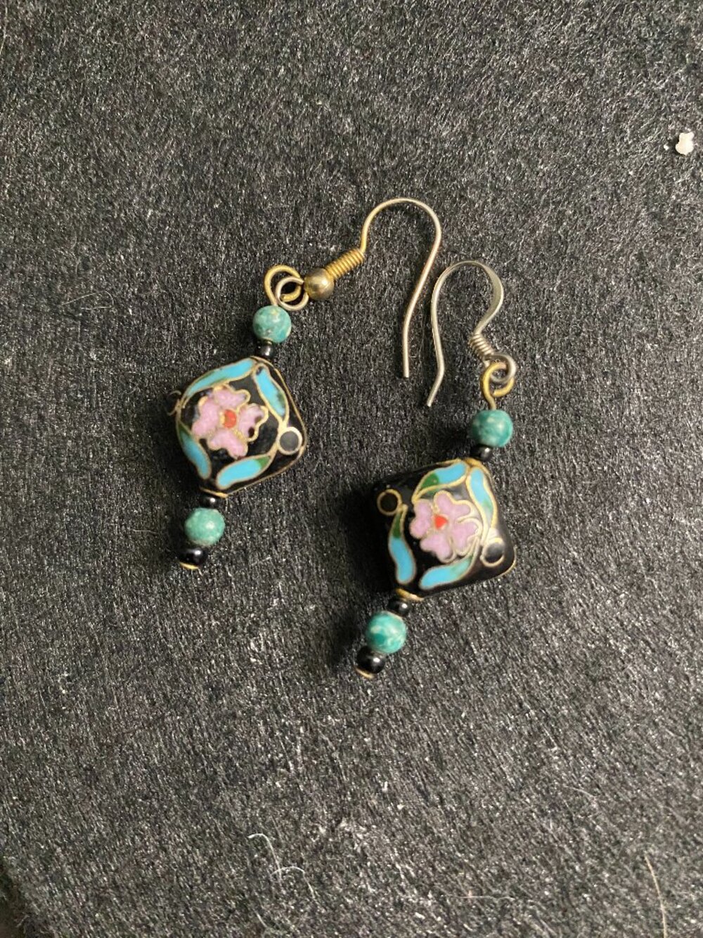 black porcelin earrings